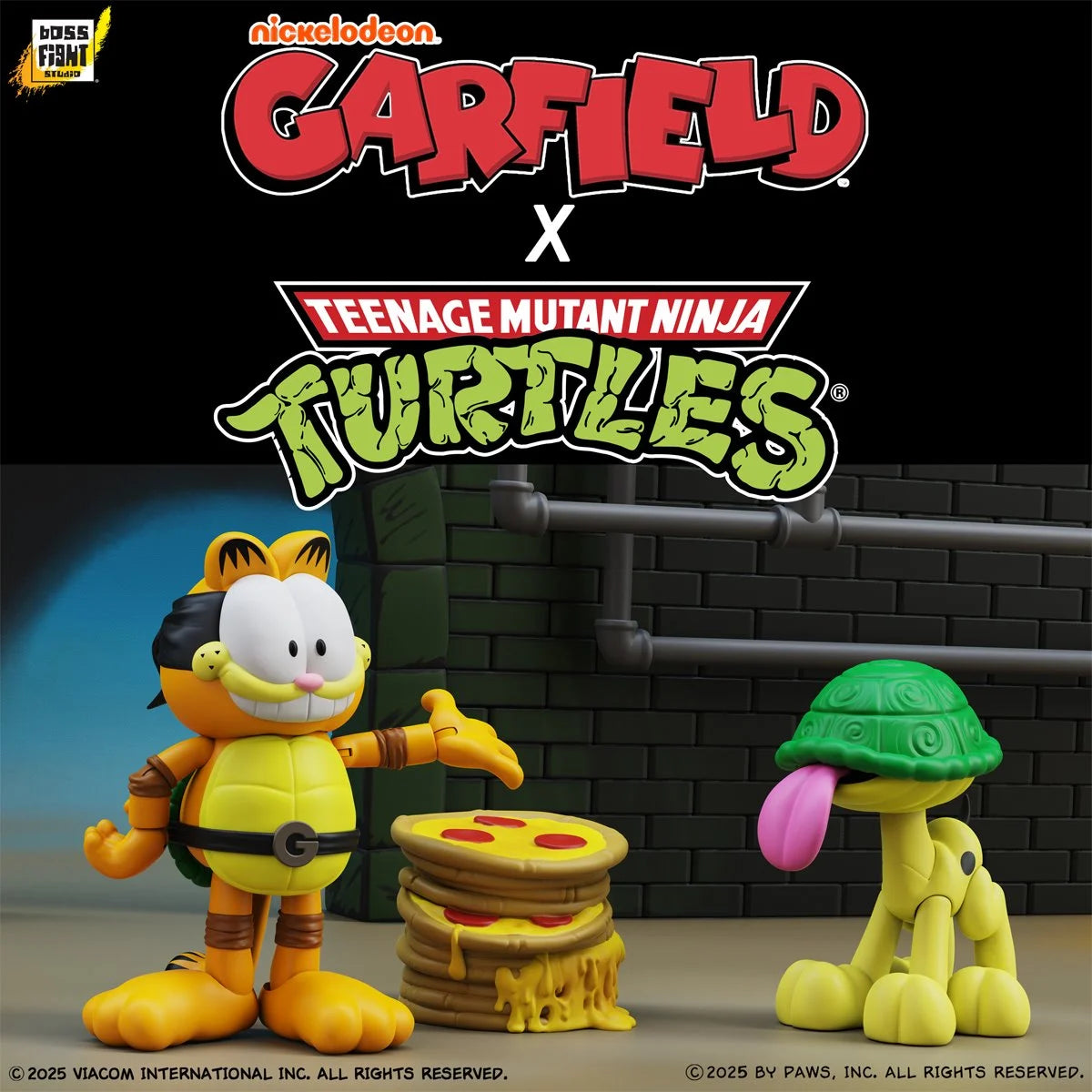 Garfield x Teenage Mutant Ninja Turtles Garfello and Sidekick Odie Action Figure 2-Pack