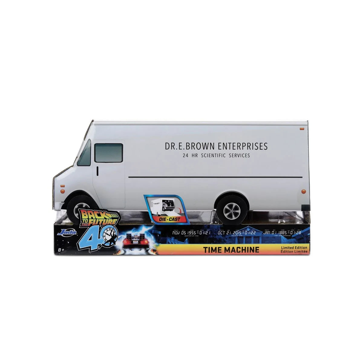 Hollywood Rides Back to the Future Time Machine 40th Anniversary 1:32 Scale Die-Cast Metal Vehicle