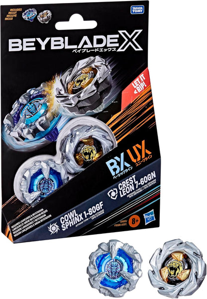 Beyblade X Cowl Sphinx 1-80GF BX & Crest Leon 7-60GN UX Dual Pack Set