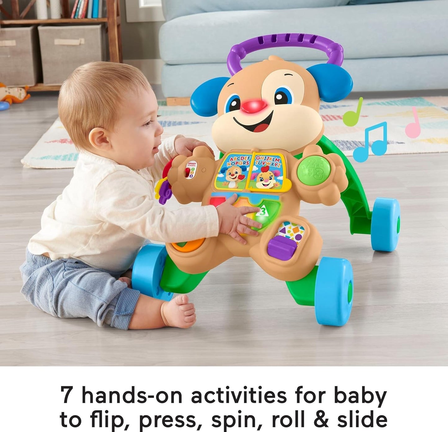 Fisher-Price Baby Toy Laugh & Learn Smart Stages Learn with Puppy Walker with Music Lights & Activities for Infants Ages 6+ Months