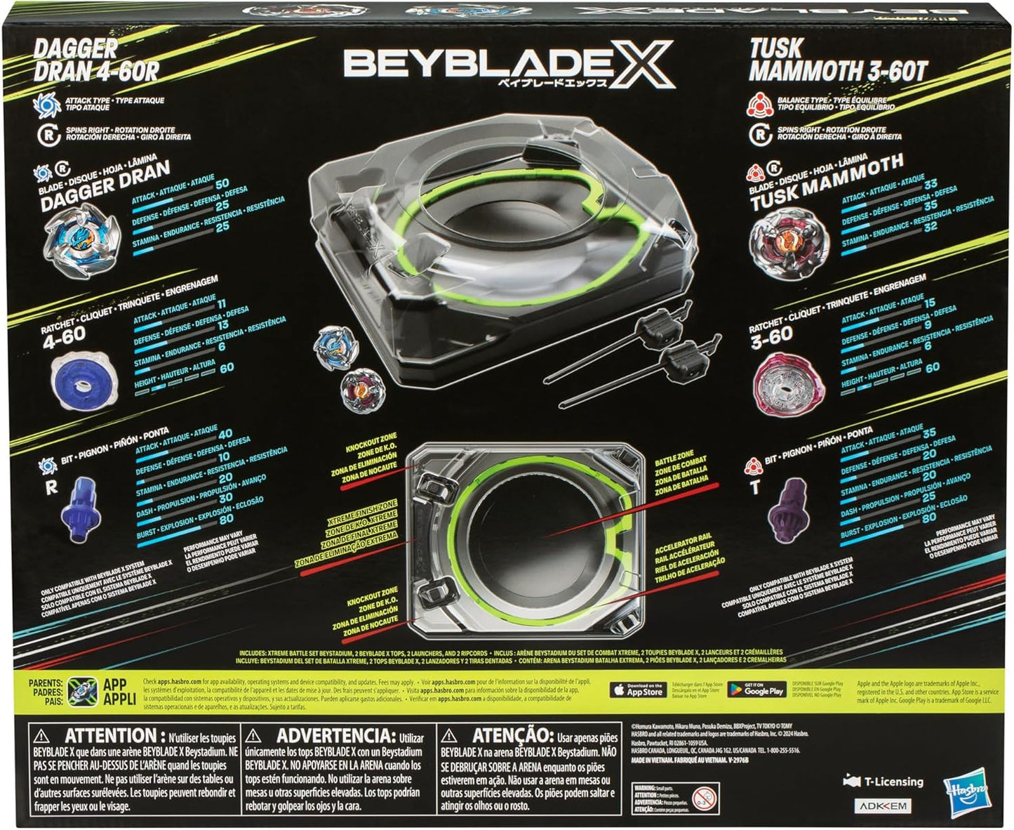 Beyblade X Xtreme Battle Set with Beystadium Arena Featuring X-Celerator Rail, 2 Right-Spinning Top Toys, 2 Launchers