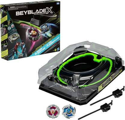 Beyblade X Xtreme Battle Set with Beystadium Arena Featuring X-Celerator Rail, 2 Right-Spinning Top Toys, 2 Launchers