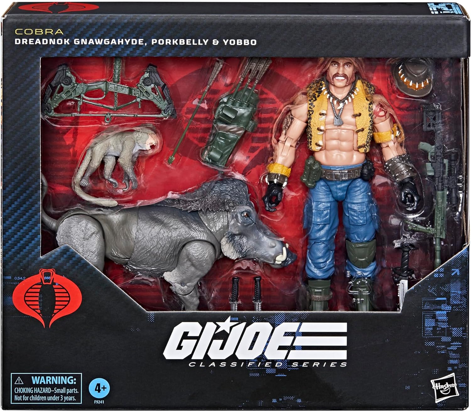 G.I. Joe Classified Series #125, Dreadnok Gnawgahyde and Pets Porkbelly & Yobbo, Collectible 6-Inch Action Figure with 16 Accessories