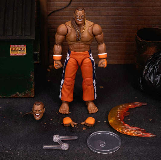 Jada Toys – Street Fighter II Dee Jay Action Figure Wave 3 – 1:12 Scale, 6" Tall, Interchangeable Heads, Hands & Accessories