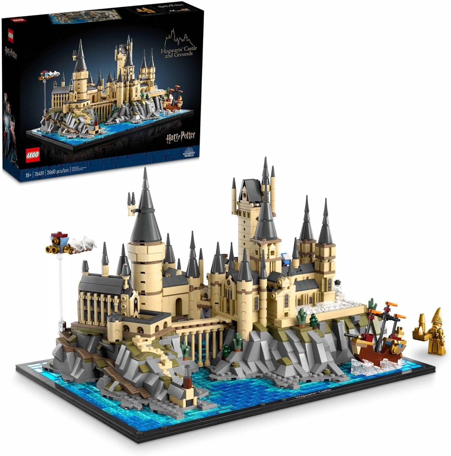 LEGO Harry Potter Hogwarts Castle and Grounds Building Set, Recreate Iconic Scenes from The Wizarding World