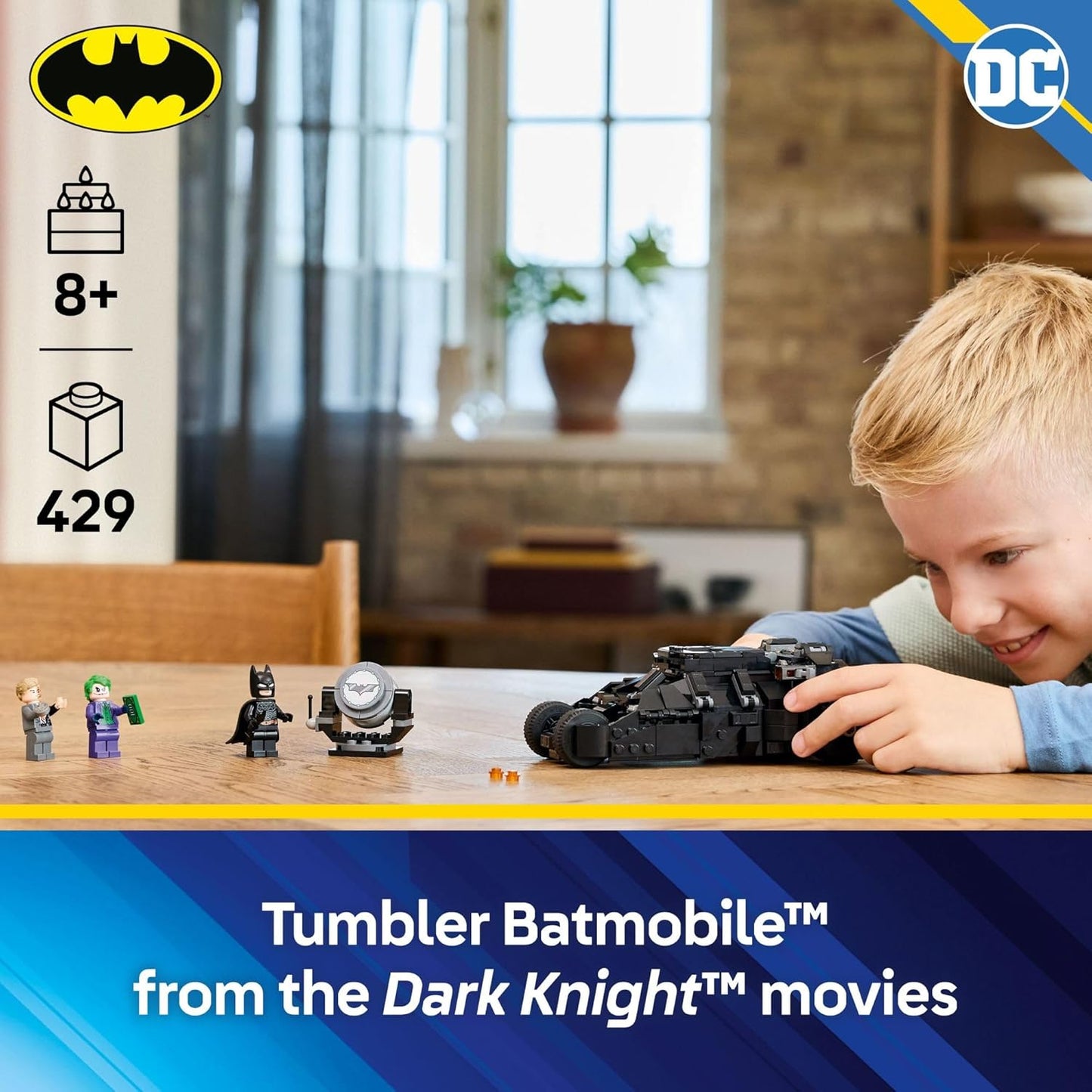 LEGO DC Batman Tumbler vs. Two-Face & The Joker Toy Building Set - Superhero Batmobile Toy from The Dark Knight