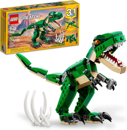 LEGO Creator 3 in 1 Mighty Dinosaur Toy, Transforms from T. rex to Triceratops to Pterodactyl Dinosaur Figures