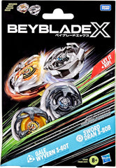Beyblade X Gale Wyvern 3-60T & Sword Dran 3-80B Dual Pack Set with 2 Right-Spinning Tops