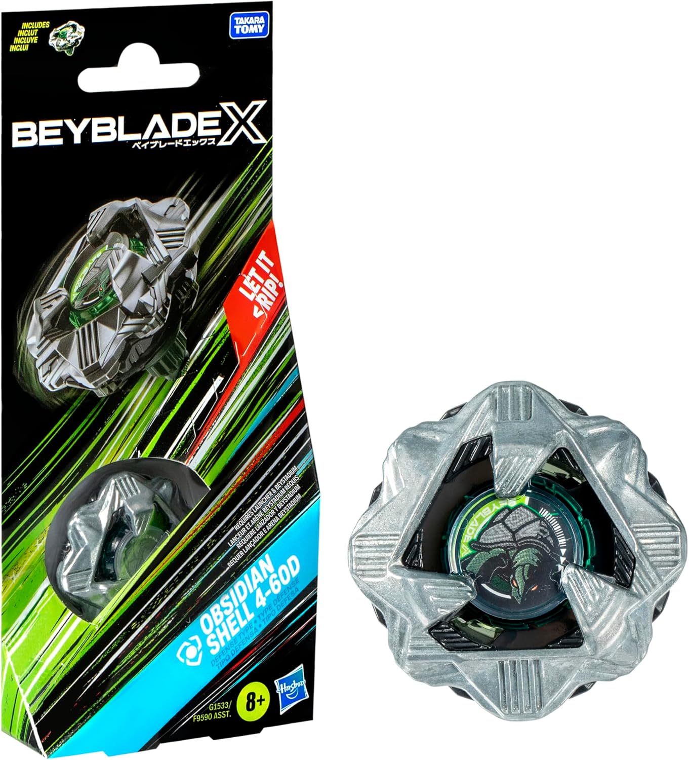 Beyblade X Obsidian Shell 4-60D Booster Pack Set