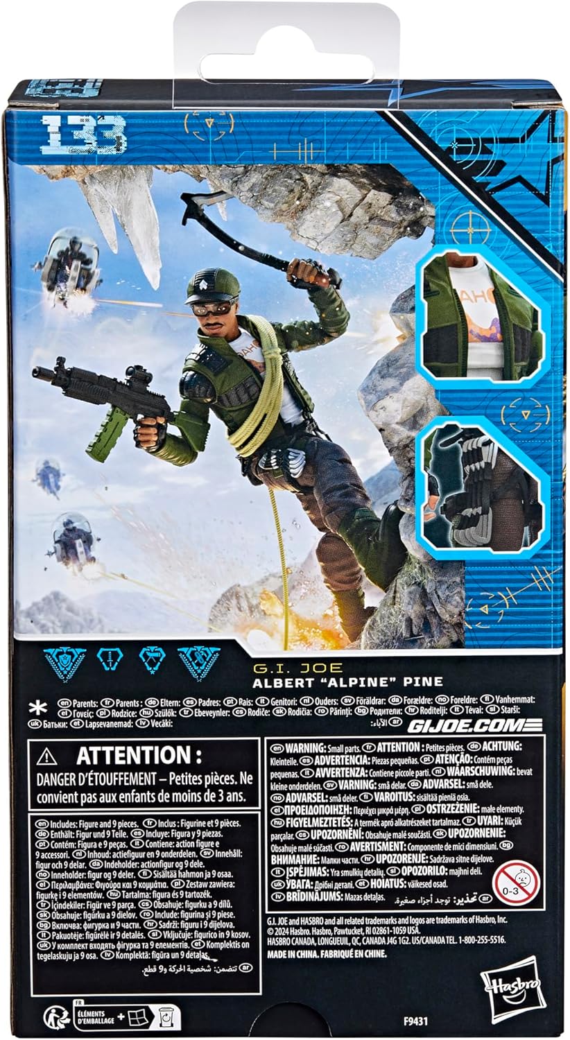 G.I. Joe Classified Series Albert Alpine Pine, Collectible 6 Inch Action Figure with 9 Accessories
