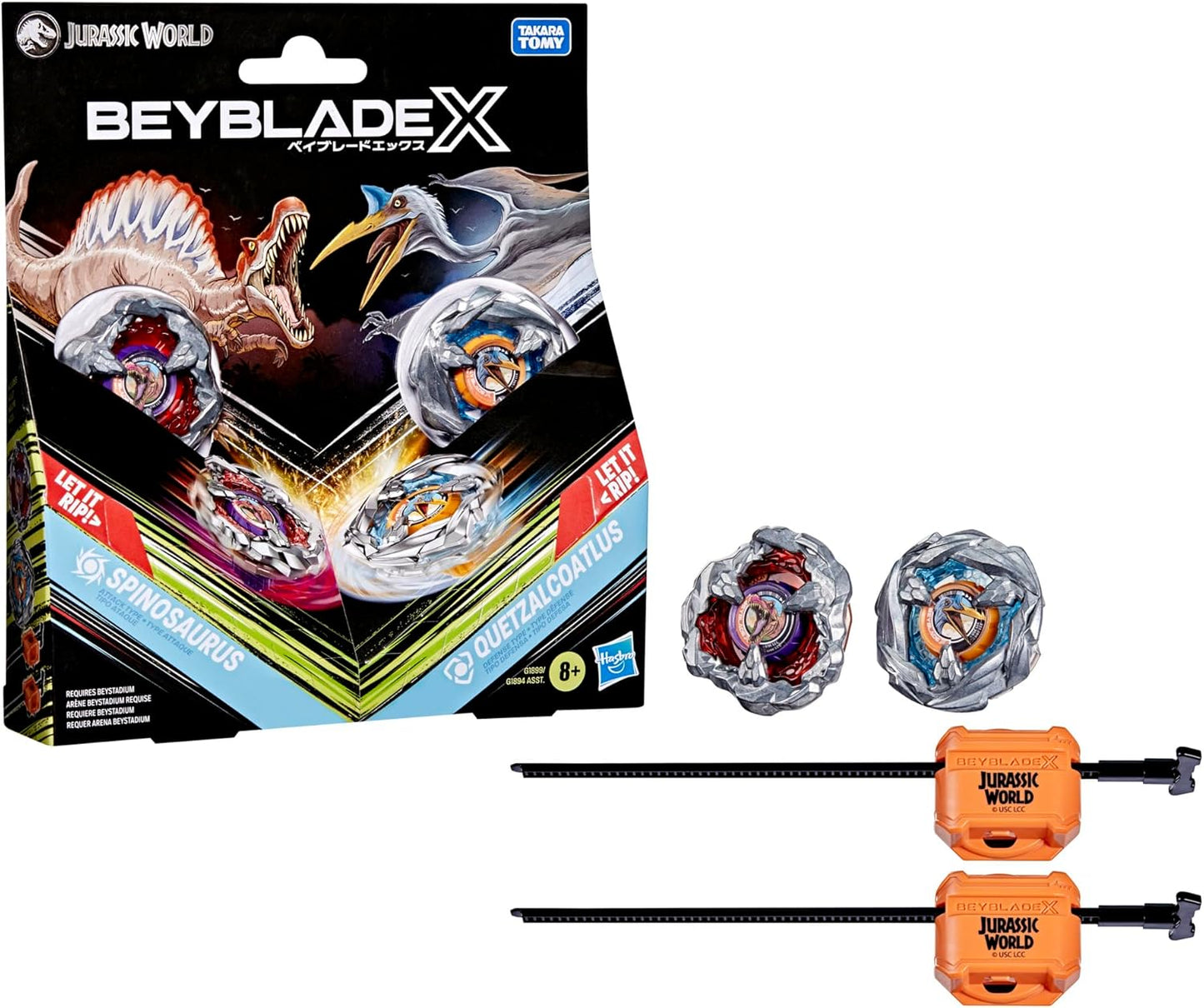 Beyblade X Jurassic World Collab Spinosaurus vs. Quetzalcoatlus Multipack Set