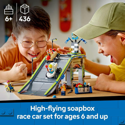 LEGO City No Limits: Race Car Ramp Track Toy with 2 Cars, 4 Minifigures, and Buildable Ramp