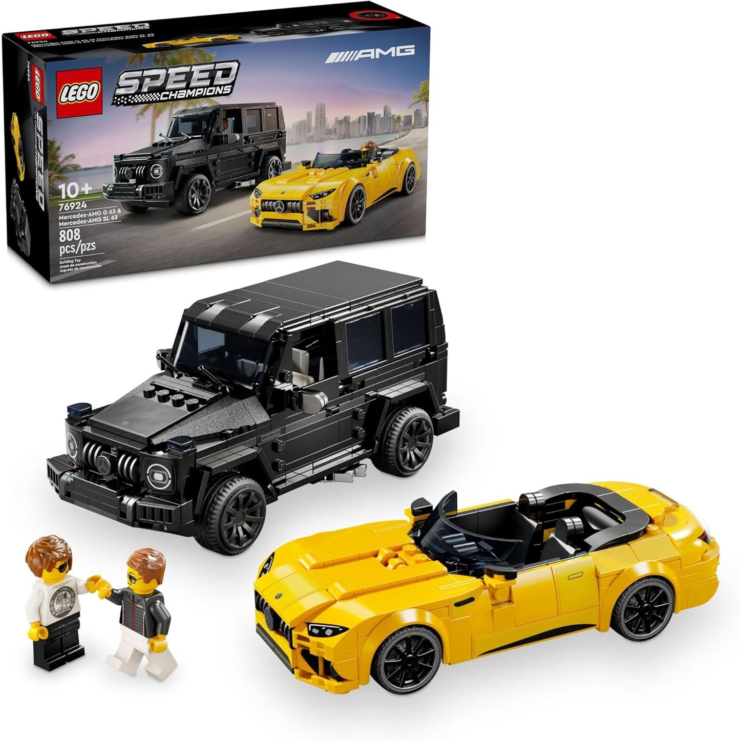 LEGO Speed Champions Mercedes-AMG G 63 & Mercedes-AMG SL 63 F1 Toy Car, Formula 1 Vehicle Set with 2 Building Sets with 2 Driver Minifigures