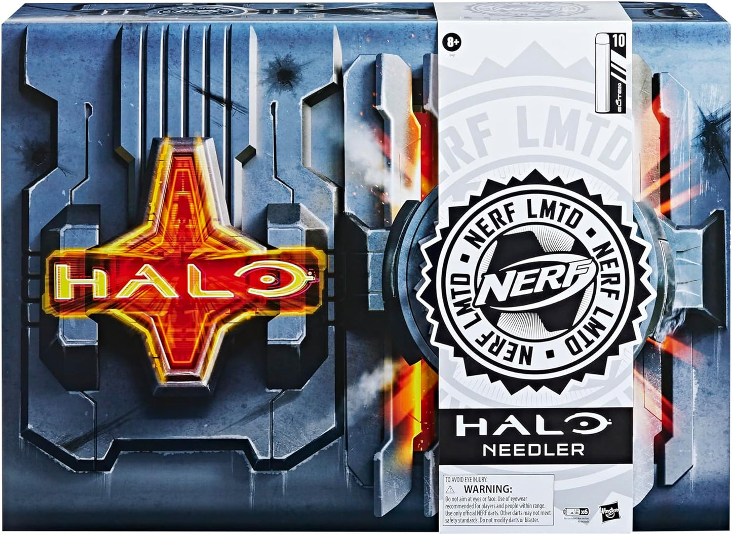 Nerf LMTD Halo Needler Dart-Firing Blaster, Light-Up Needles, 10-Dart Rotating Drum, 10 Elite Darts, Game Card with in-Game Content