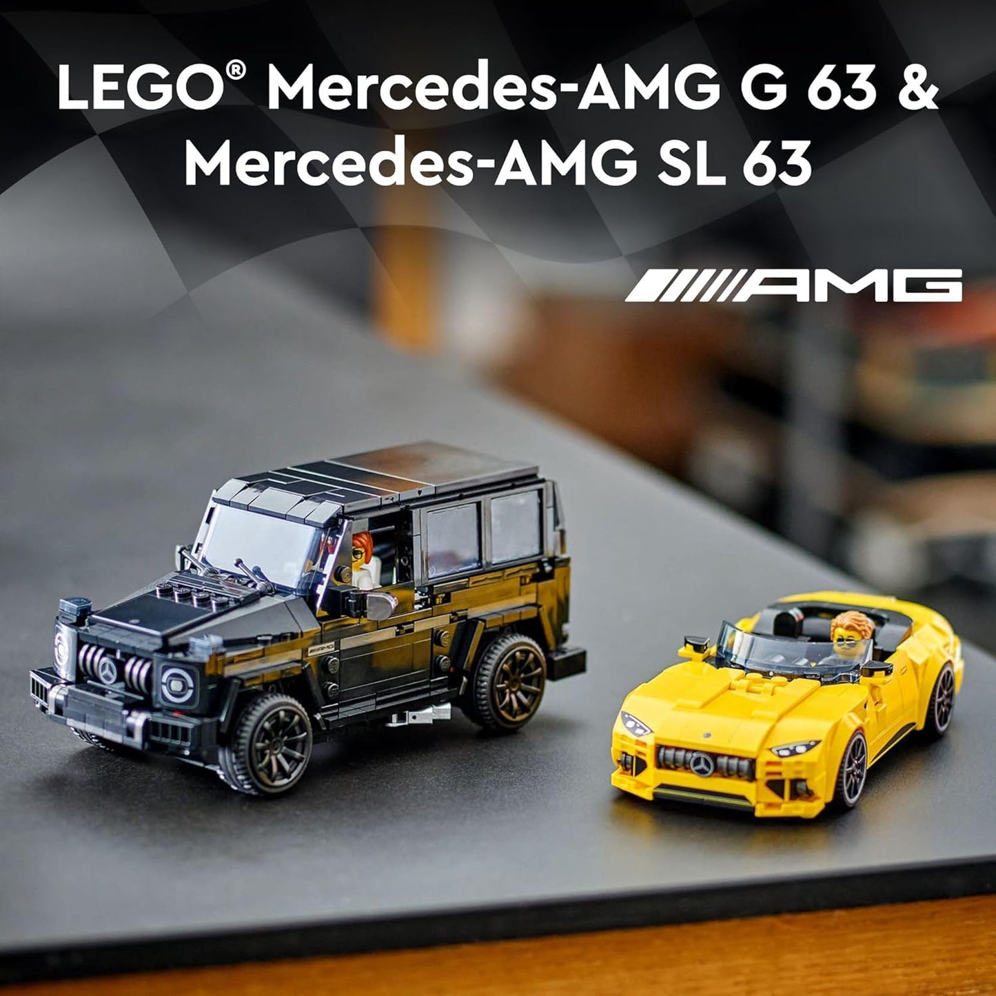 LEGO Speed Champions Mercedes-AMG G 63 & Mercedes-AMG SL 63 F1 Toy Car, Formula 1 Vehicle Set with 2 Building Sets with 2 Driver Minifigures
