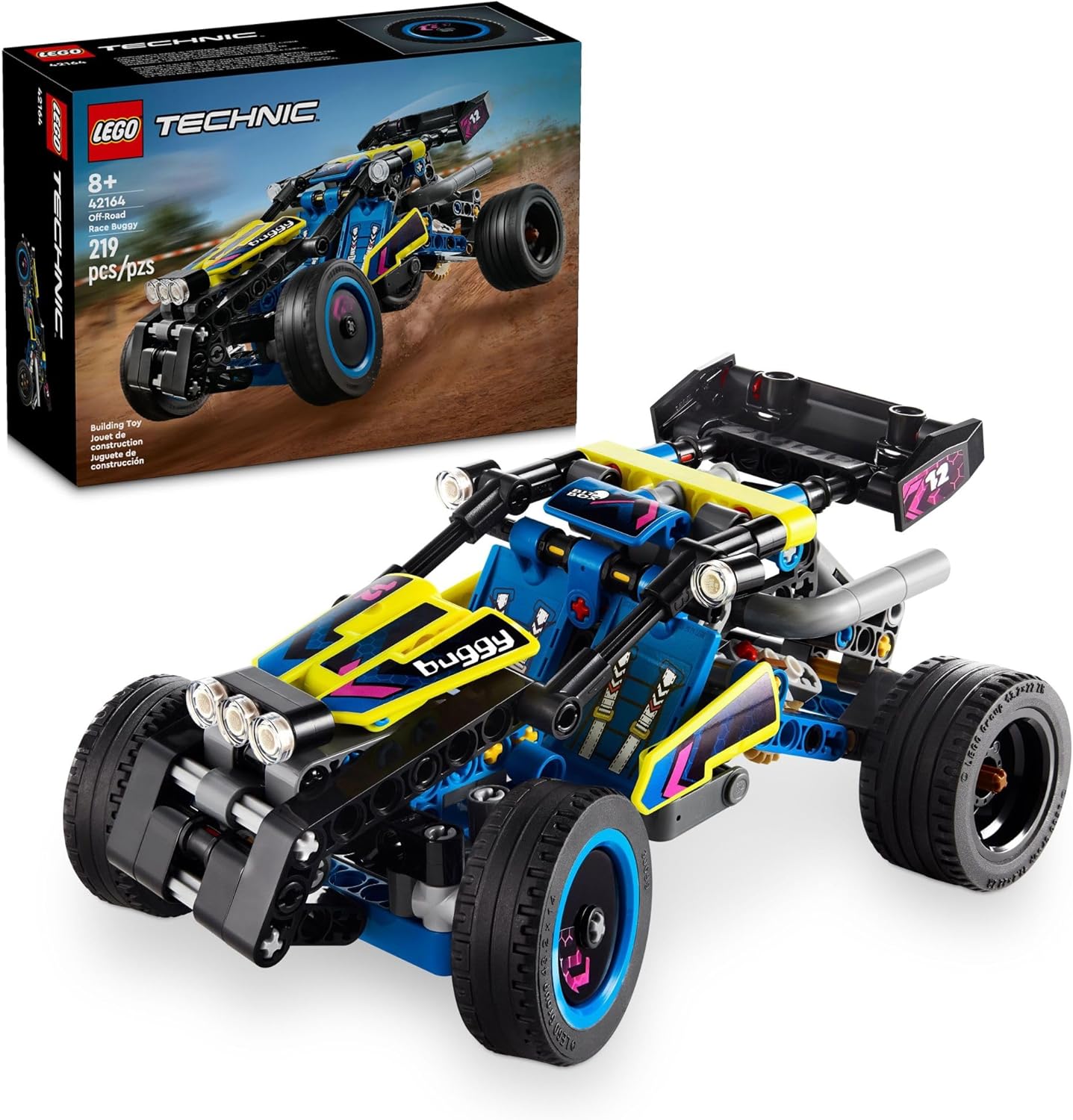 LEGO Technic Off-Road Race Buggy Buildable Car Toy Featuring Moving 4-Cylinder Engine and Working Suspension