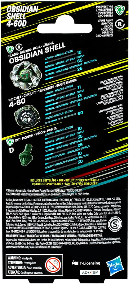 Beyblade X Obsidian Shell 4-60D Booster Pack Set