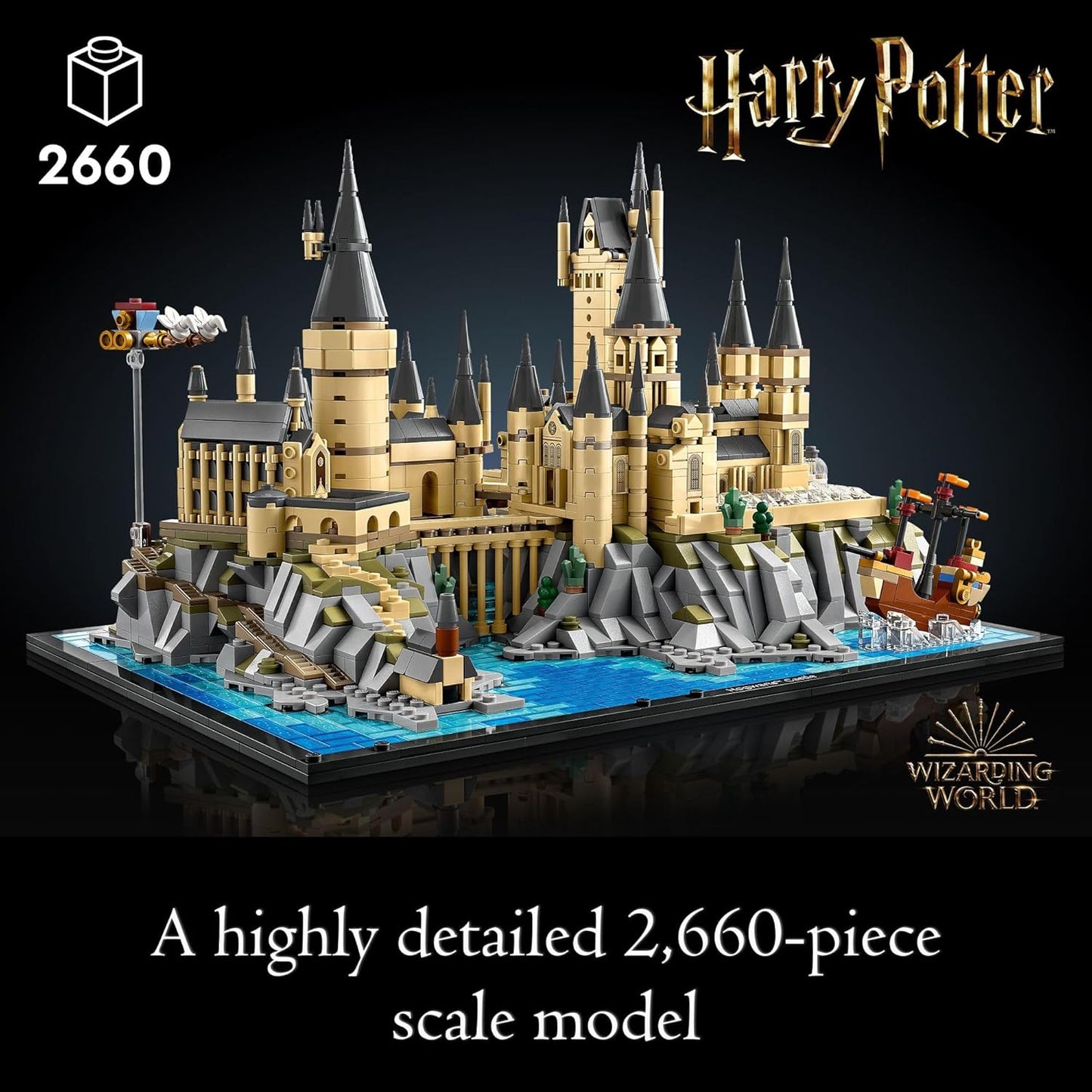 LEGO Harry Potter Hogwarts Castle and Grounds Building Set, Recreate Iconic Scenes from The Wizarding World