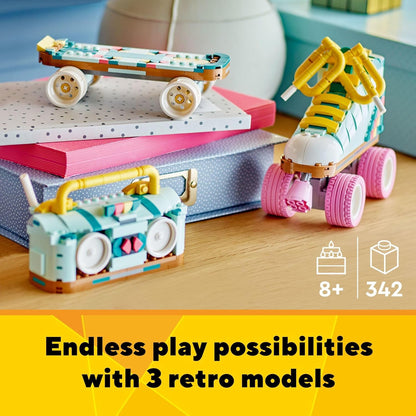 LEGO Creator 3-in-1 Retro Roller Skate Toy (31148) – Build Roller Skate, Mini Skateboard, or Boom Box – Creative Gift for Kids Ages 8+, Skaters, Boys & Girls