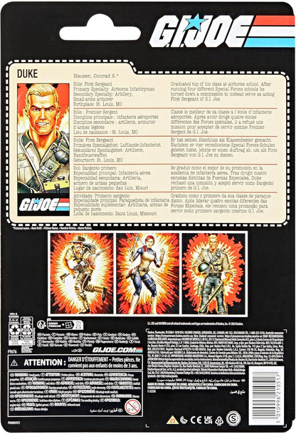 G.I. Joe Classified Series Retro Cardback Duke, Collectible 6-Inch Action Figure with 10 Accessories