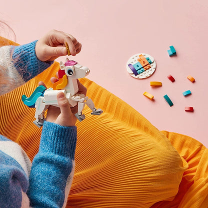 LEGO Creator 3 in 1 Magical Unicorn Toy, Transforms from Unicorn to Seahorse to Peacock, Rainbow Animal Figures