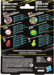 Beyblade X Chain Incendio 5-60HT and Arrow Wizard 4-60N Dual Pack Set with 2 Right-Spinning Tops
