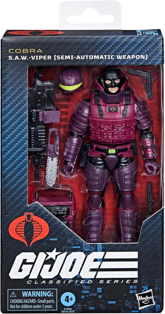 G.I. Joe Classified Series #147, S.A.W.-Viper (Semi-Automatic Weapon), Collectible 6 Inch Action Figure with 9 Accessories