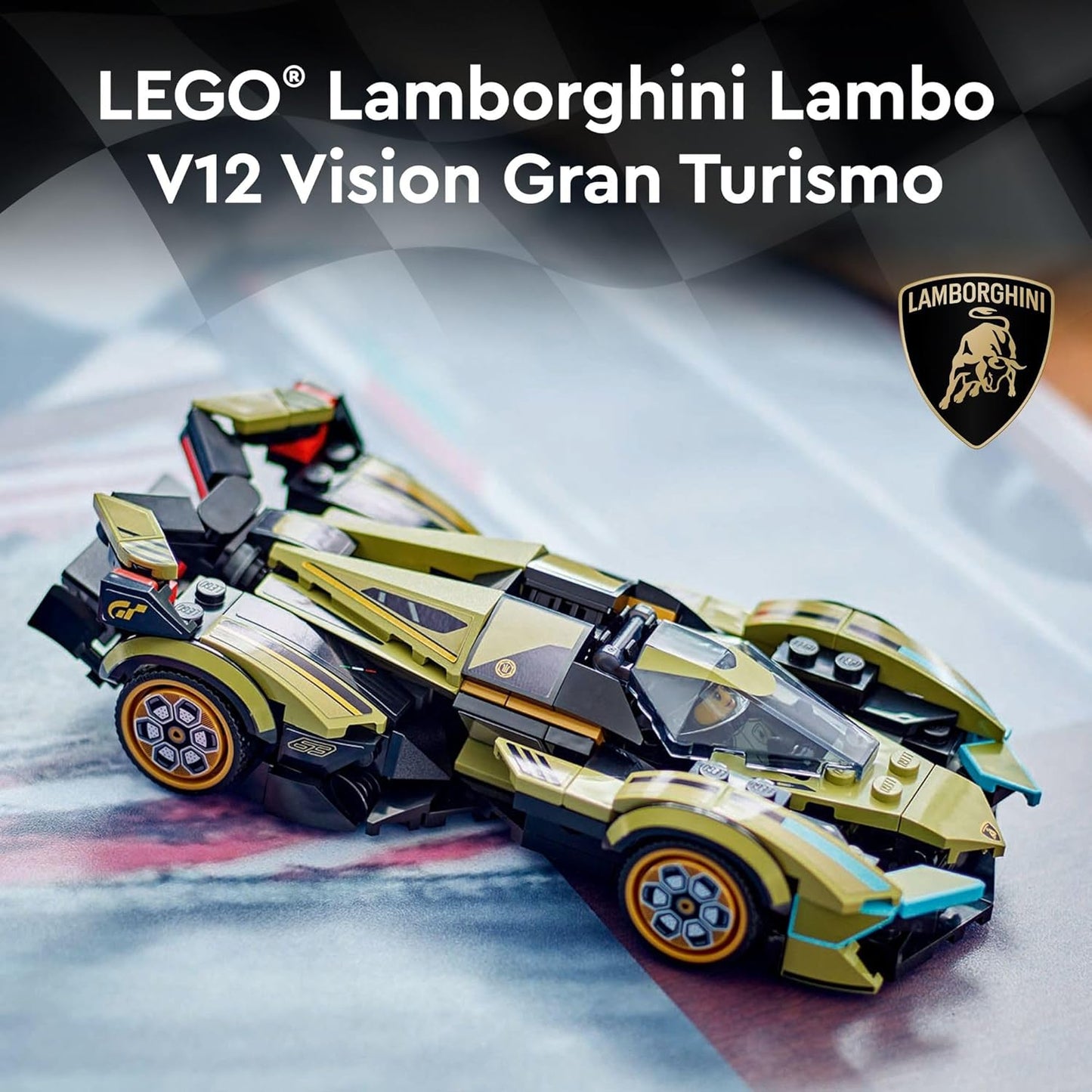 LEGO Speed Champions Lamborghini Lambo V12 Vision GT Super Car, Formula 1 Vehicle Toy