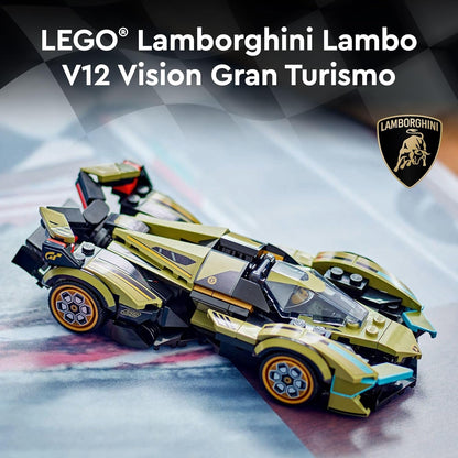 LEGO Speed Champions Lamborghini Lambo V12 Vision GT Super Car, Formula 1 Vehicle Toy