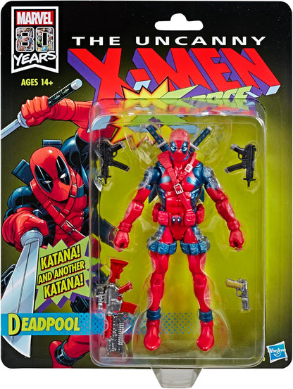 Marvel Legends Series Deadpool, Marvel Comics Uncanny X-Men X-Force Retro Collectible 6 Inch Action Figure