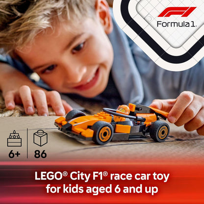 LEGO City F1 Driver with McLaren Race Car Toy with a Driver Minifigure