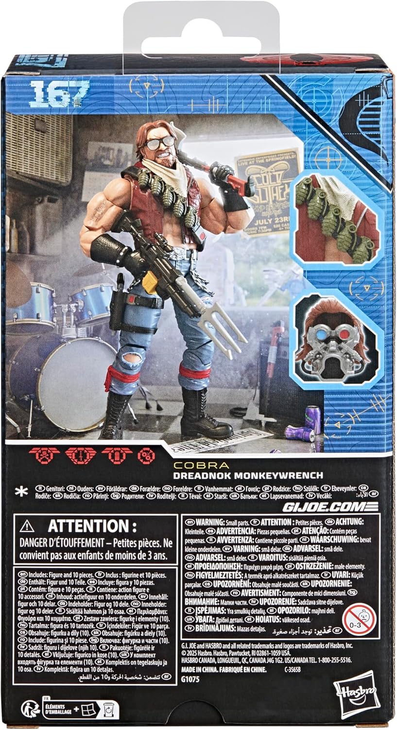 G.I. Joe Classified Series Dreadnok Monkeywrench, Collectible 6 Inch Action Figure with 10 Accessories