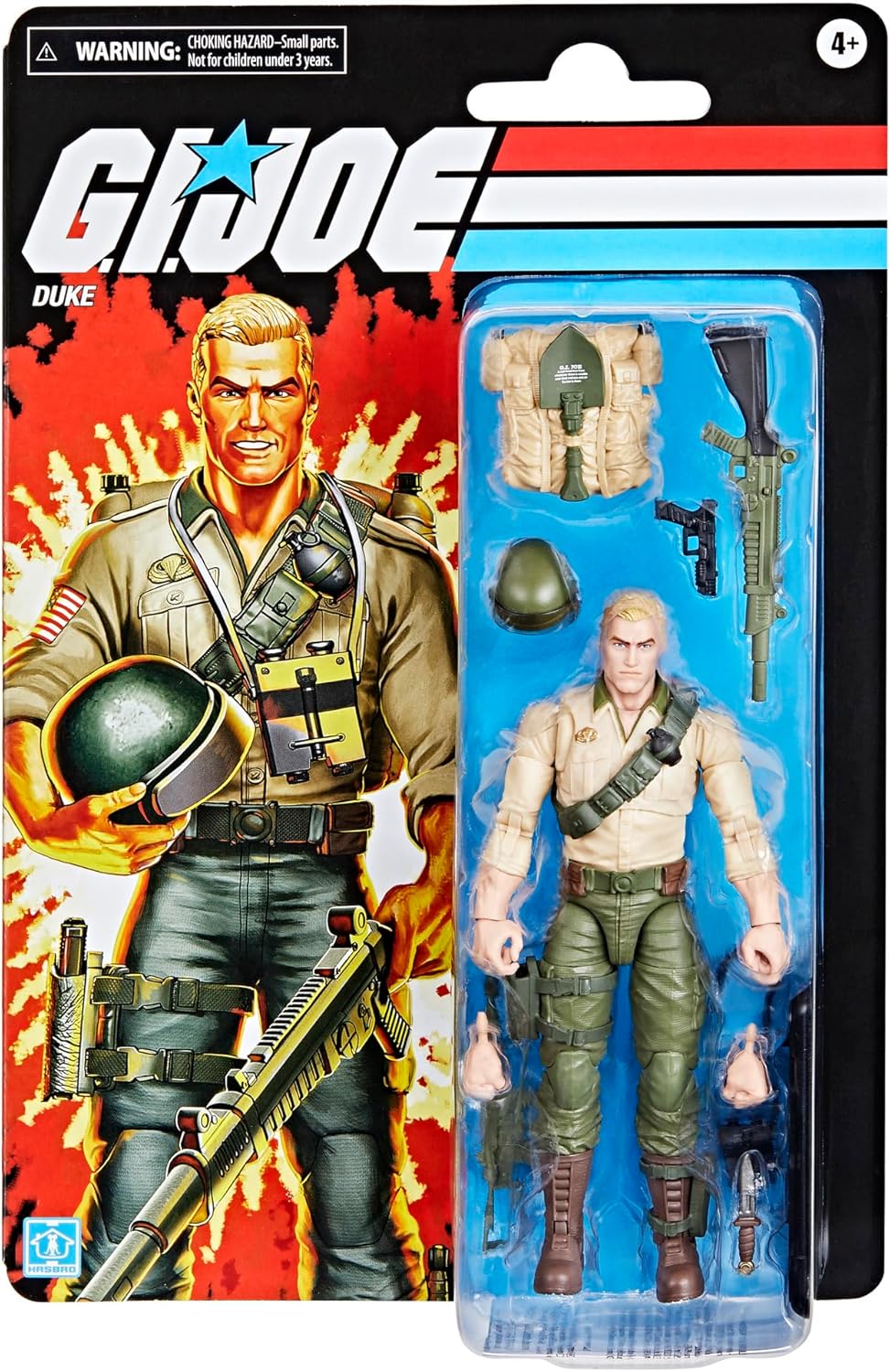G.I. Joe Classified Series Retro Cardback Duke, Collectible 6-Inch Action Figure with 10 Accessories