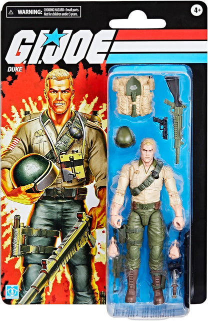 G.I. Joe Classified Series Retro Cardback Duke, Collectible 6-Inch Action Figure with 10 Accessories