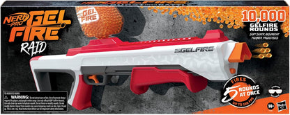 NERF Pro Gelfire Raid Blaster, Fire 5 Rounds at Once, 10,000 Gel Rounds, 800 Round Hopper, Eyewear, Toys for Teens Ages 14 & Up
