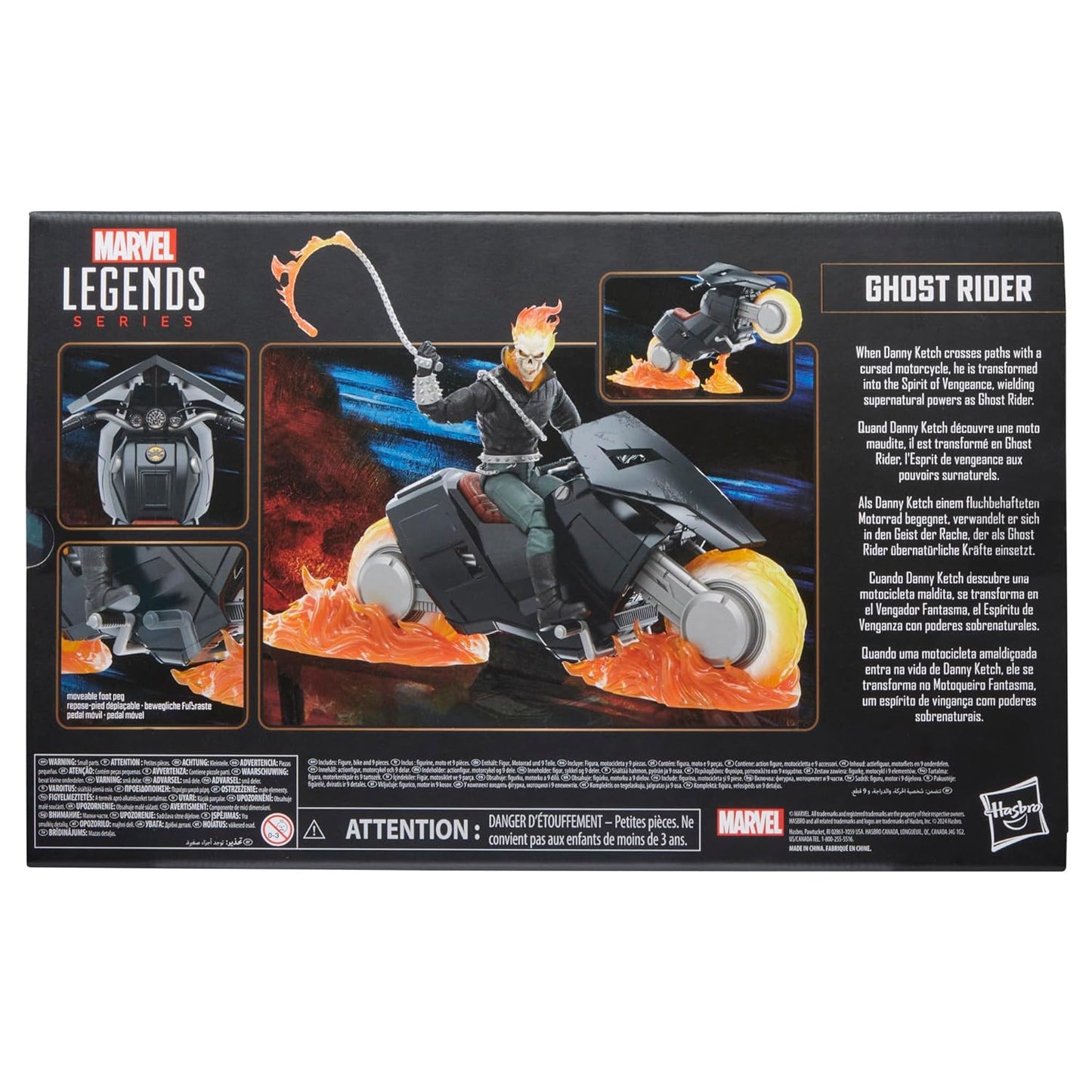Marvel Legends Series Ghost Rider (Danny Ketch) with Motorcycle, 85th Anniversary Comics Collectible 6-Inch Action Figure