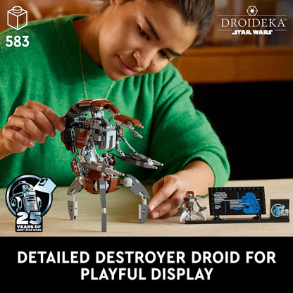 LEGO Star Wars Droideka Model for Build and Display, Collectible Brick Built Destroyer Droid Figure