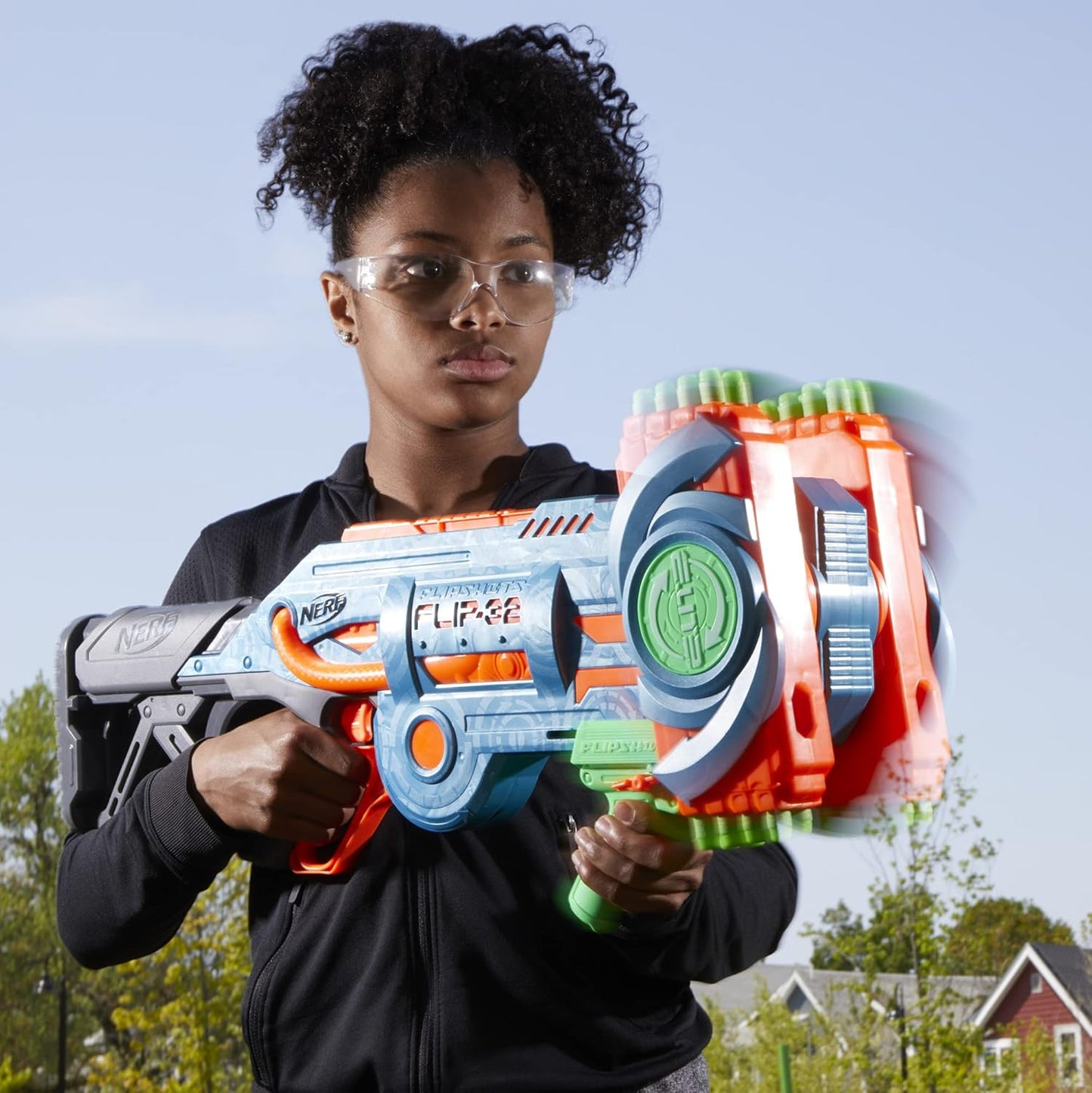 Nerf Elite 2.0 Flipshots Flip-32 Blaster with 32 Dart Barrels That Flip to Double Your Firepower, 32-Dart Capacity, 32 Elite Darts
