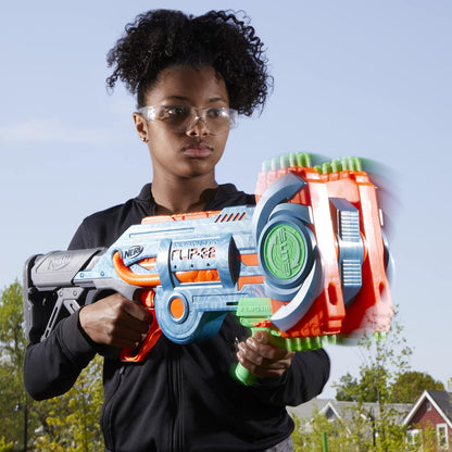 Nerf Elite 2.0 Flipshots Flip-32 Blaster with 32 Dart Barrels That Flip to Double Your Firepower, 32-Dart Capacity, 32 Elite Darts