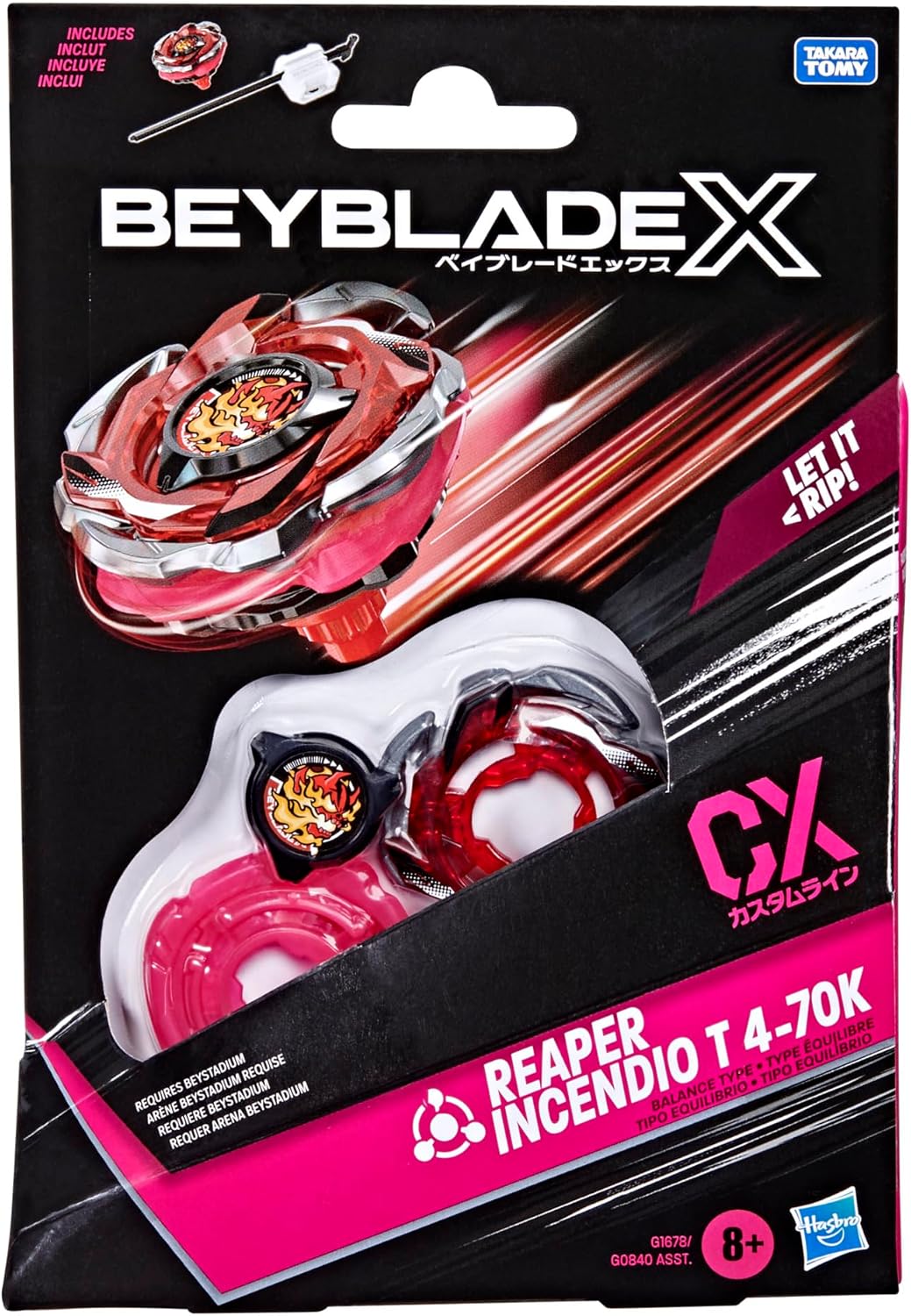 Beyblade X Reaper Incendio T 4-70K CX Starter Pack Set