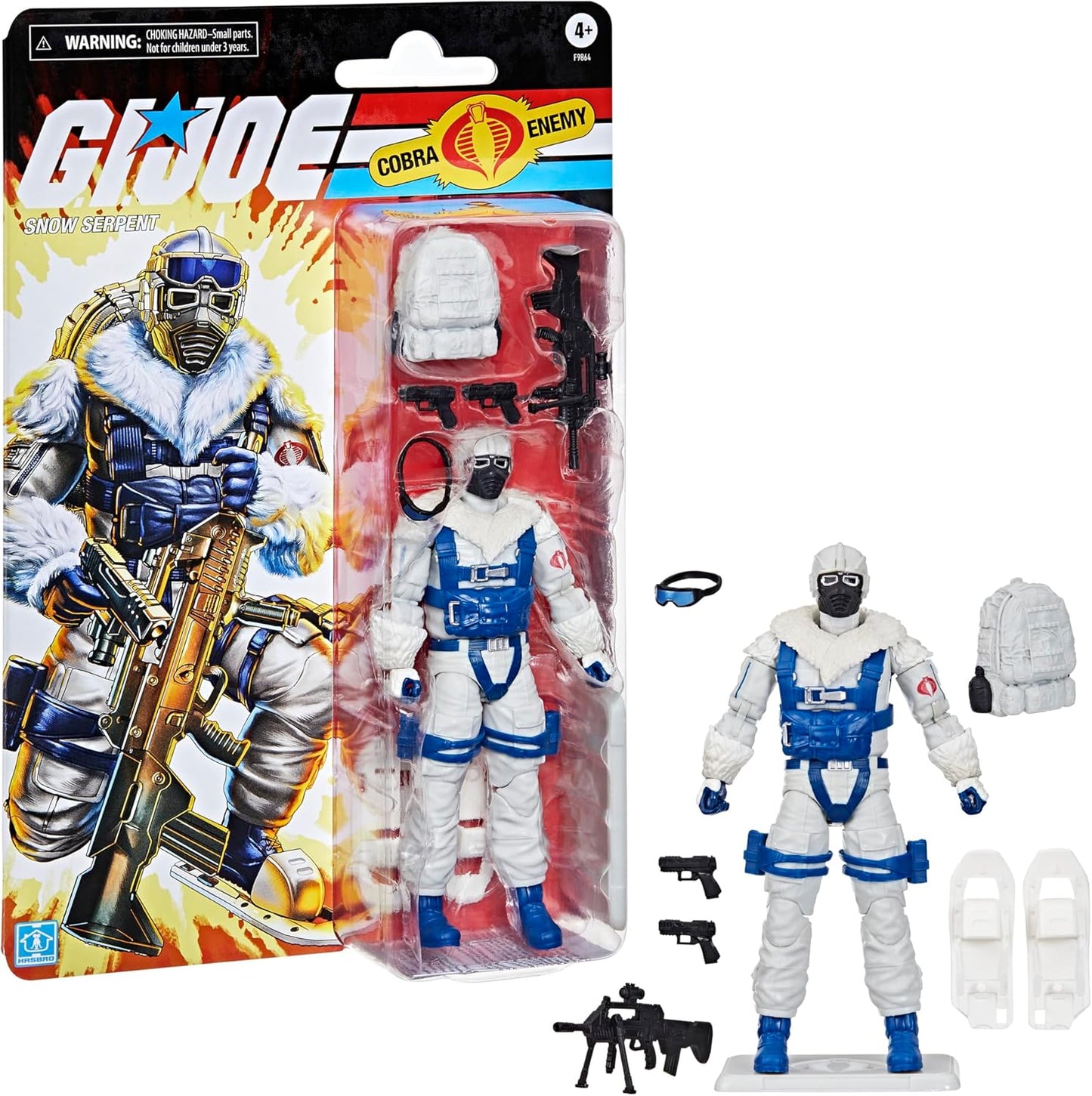 G.I. Joe Classified Series Retro Cardback Snow Serpent, Collectible 6-Inch Action Figure with 8 Accessories