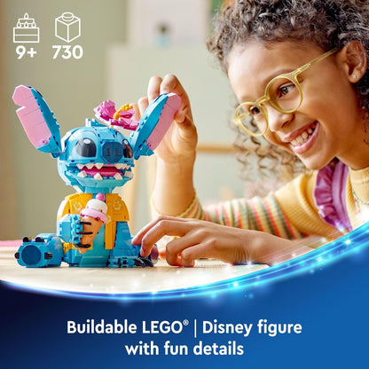 LEGO Disney Stitch Toy Building Kit, Buildable Figure with Ice Cream Cone
