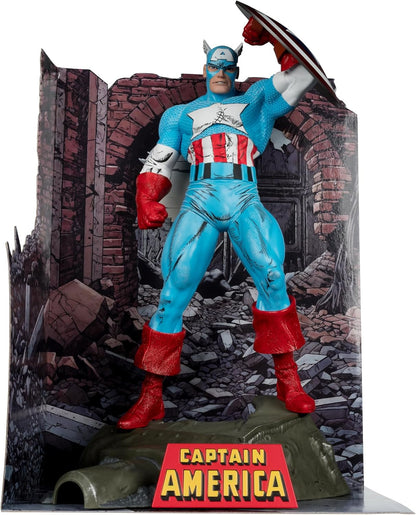 Marvel Captain America 1:6th Scale Posed Figure with Scene & Comic