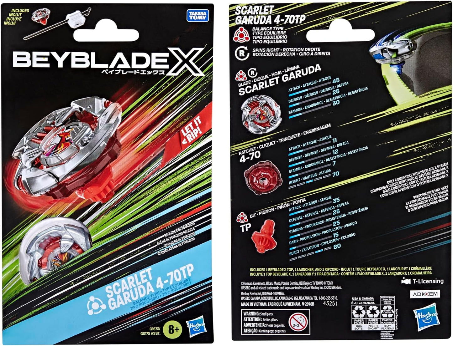 Beyblade X Scarlet Garuda 4-70TP BX Starter Pack Set
