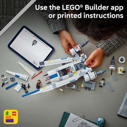 LEGO Star Wars Rebel U-Wing Starfighter Building Set - Includes Cassian Andor, Dedra Meero and K-2SO - Model Action Toy