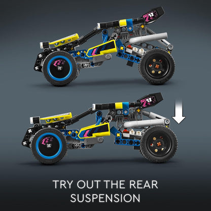 LEGO Technic Off-Road Race Buggy Buildable Car Toy Featuring Moving 4-Cylinder Engine and Working Suspension