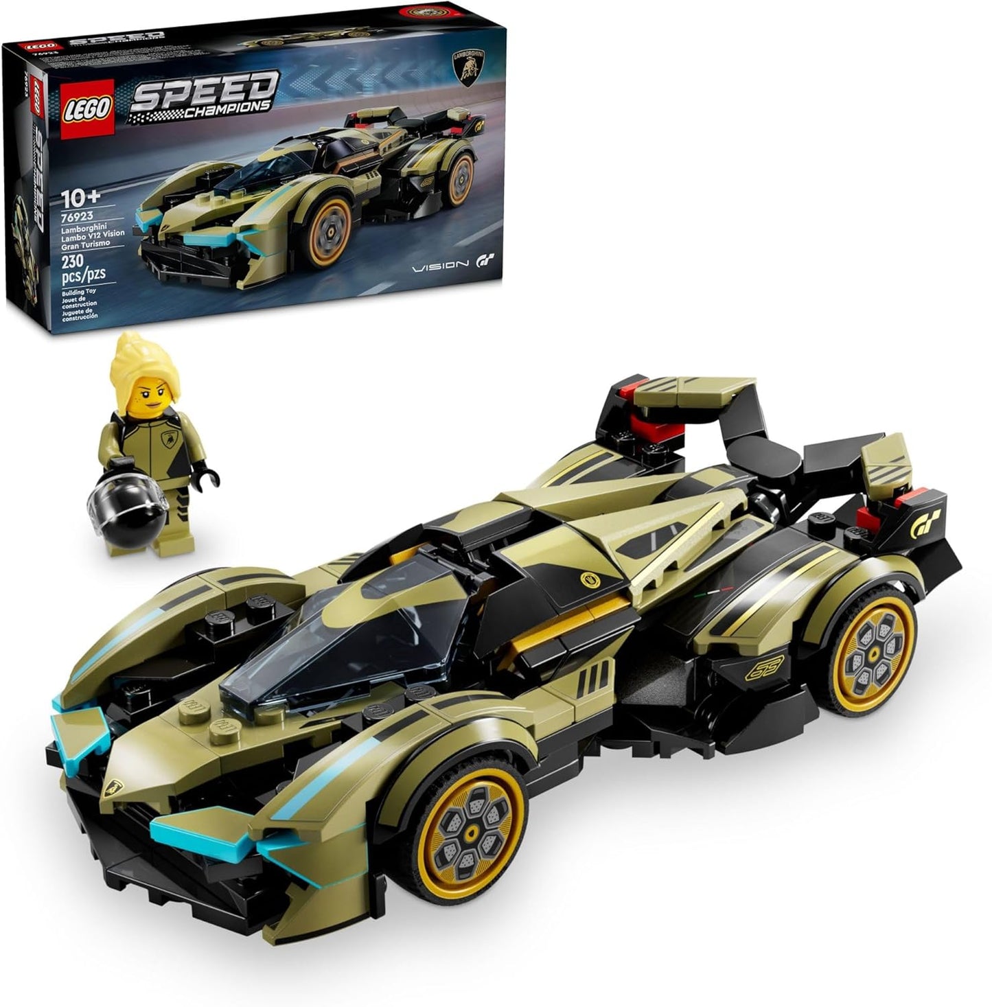 LEGO Speed Champions Lamborghini Lambo V12 Vision GT Super Car, Formula 1 Vehicle Toy