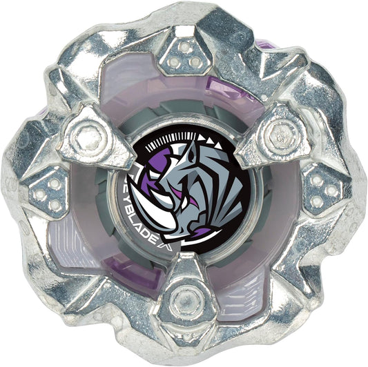 Beyblade X Horn Rhino 3-80S Booster Pack Set with Defense Type Right-Spinning Top