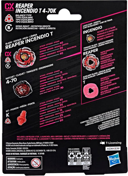 Beyblade X Reaper Incendio T 4-70K CX Starter Pack Set