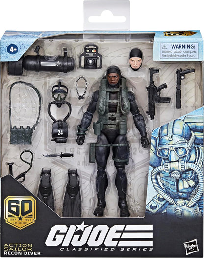 G.I. Joe Classified Series 60th Anniversary Action Sailor - Recon Dive Action Figure with 17 Accessories